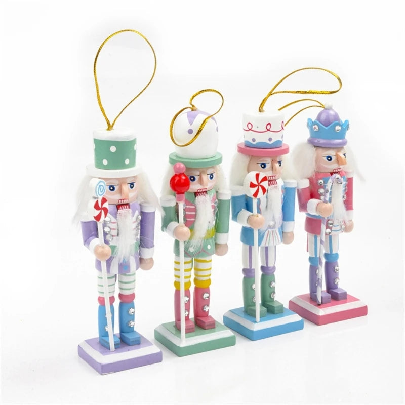 Nutcrackers christmas tree decorations pastel colours