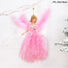 Pink Christmas tree angel fairy ornament