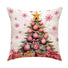 Pink Christmas tree decoration watercolour pillow case