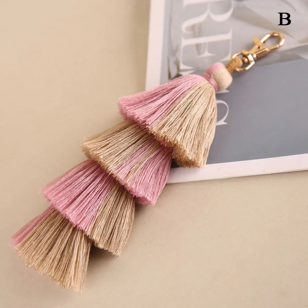 Pink Gold 4 layer bag charm Christmas gift for her