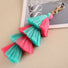 Pink Teal 4 layered bag charm gift for her