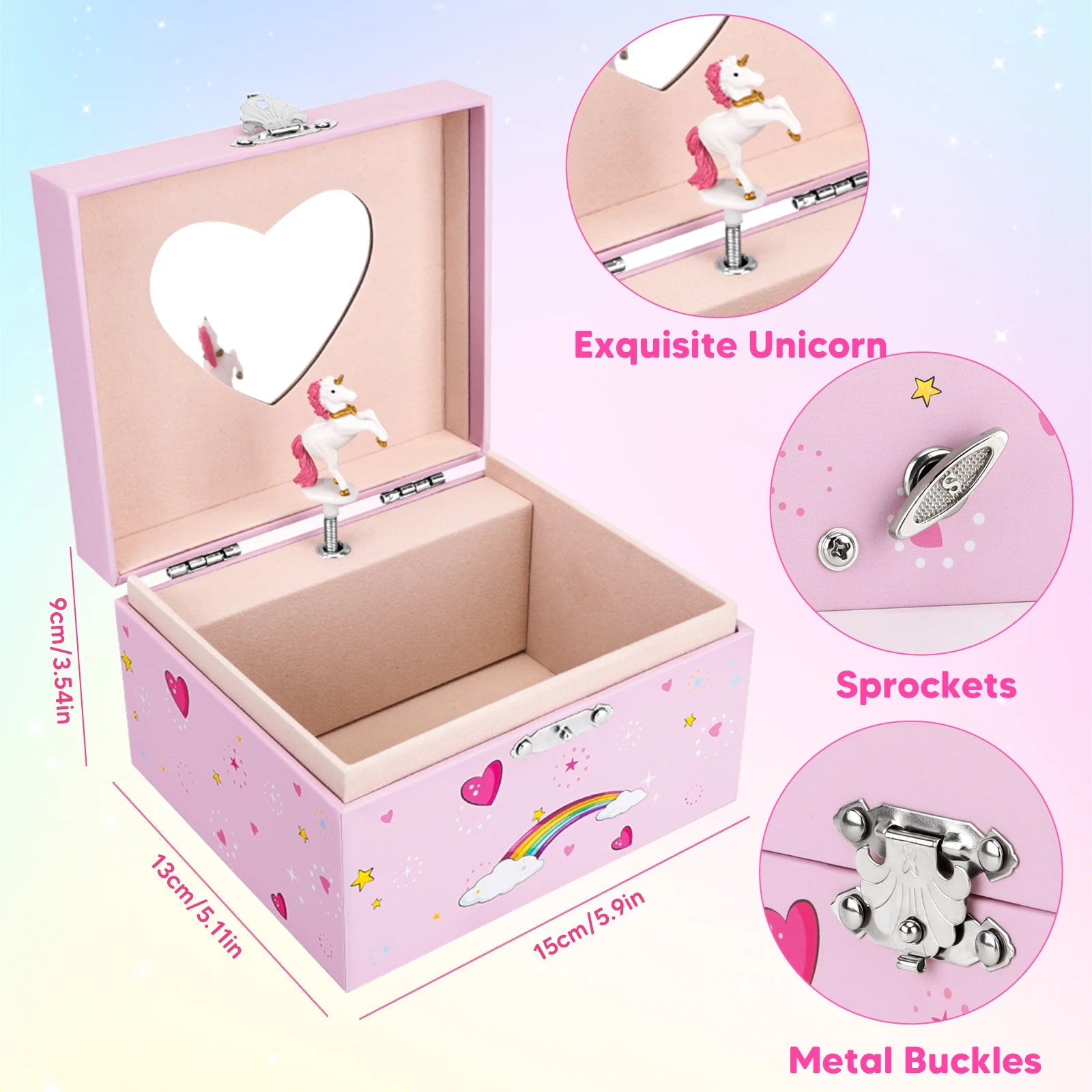 Musical unicorn jewellery box discount
