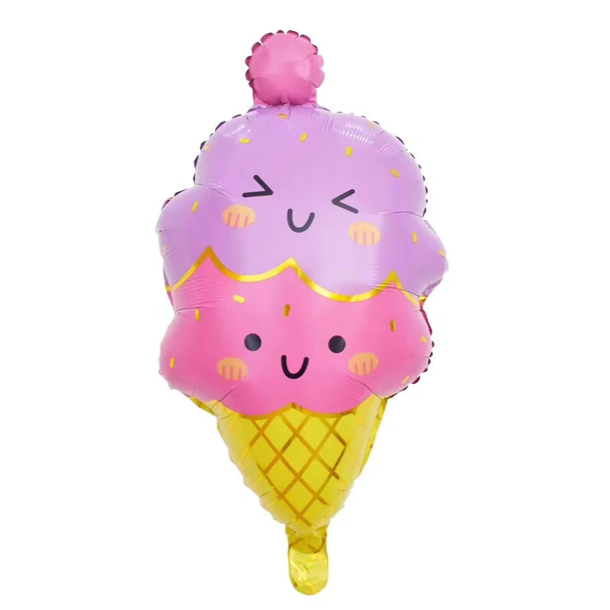 Pink and purple cute ice cream foil balloon