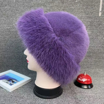 Purple Faux fur womens Hat