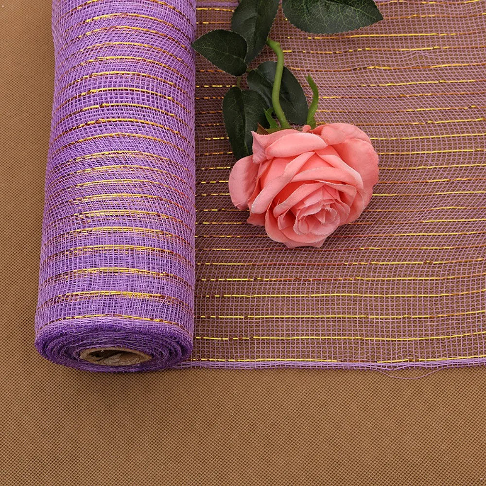 Purple and gold Christmas deco mesh craft DIY
