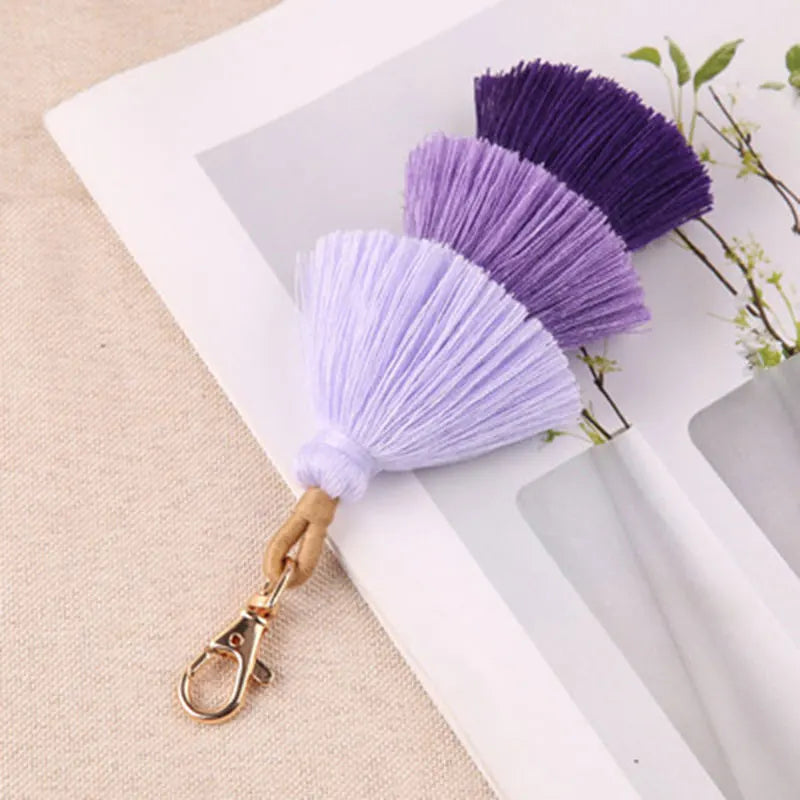 Purple layered bag charm gift for her