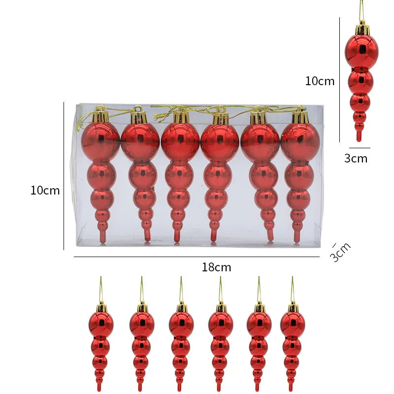 Red Christmas Tree Drop Pendants Measurements