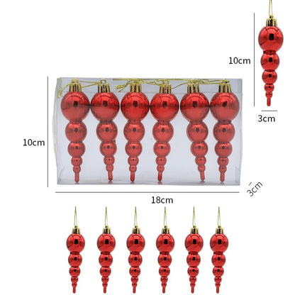 Red Christmas Tree Drop Pendants Measurements