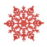 Red glittery snowflake decoration on a white background
