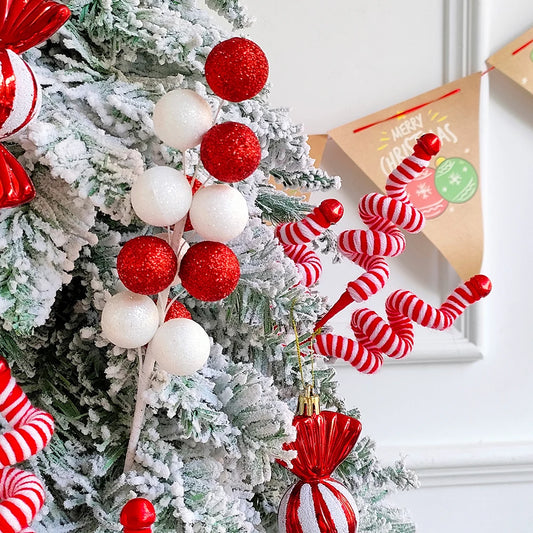 Red and White Candy Cane Christmas Tree Decorations