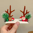 Reindeer Santa Little Mushroom Kids Christmas Hair Clips