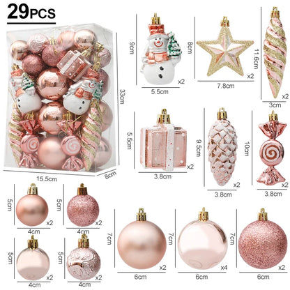 Rose Gold Christmas Tree Decorations