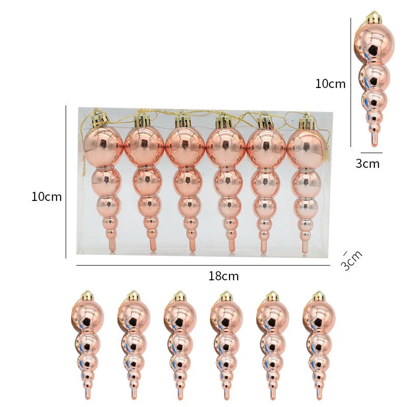 Rose Gold Christmas Tree Drop Pendants