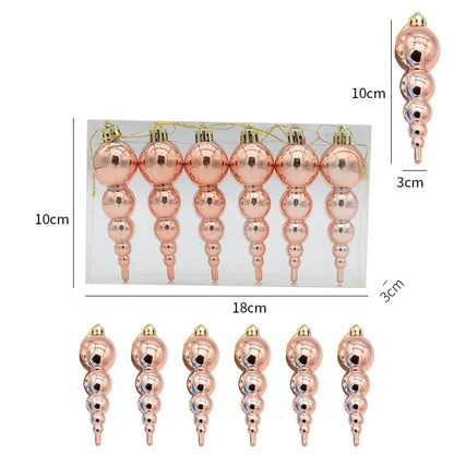 Rose Gold Christmas Tree Drop Pendants