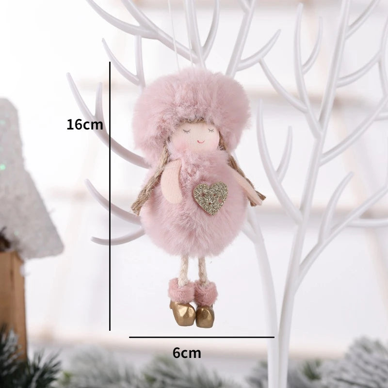 Christmas Angel Girl Plush Doll Oranments Xmas