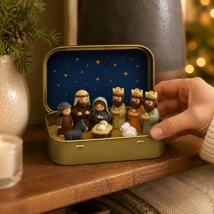 Pocket-sized Nativity scene
