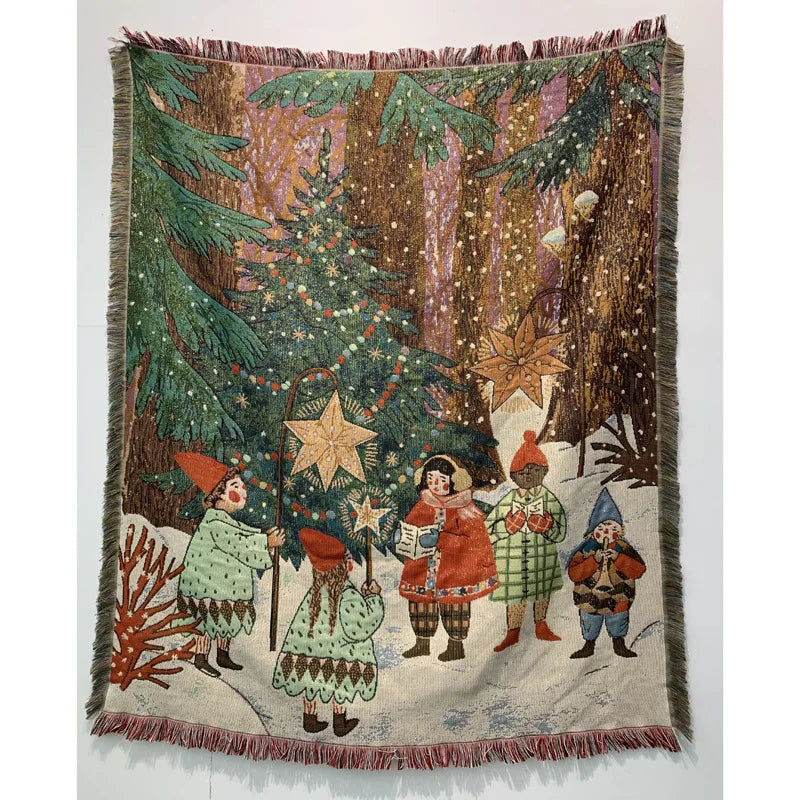 Vintage Style Christmas Throw Blankets