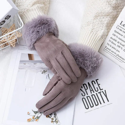 Womens Faux Fur Warm Winter Gloves