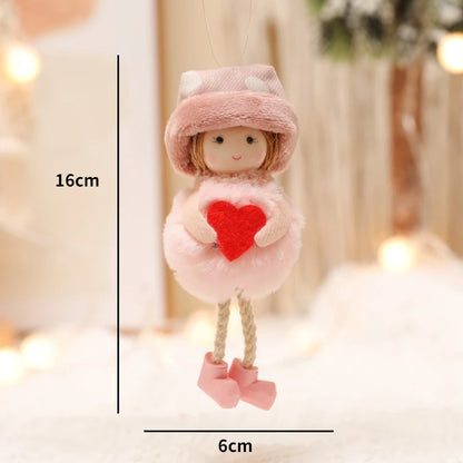 Christmas Angel Girl Plush Doll Oranments Xmas
