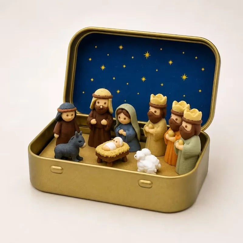 Pocket-sized Nativity scene
