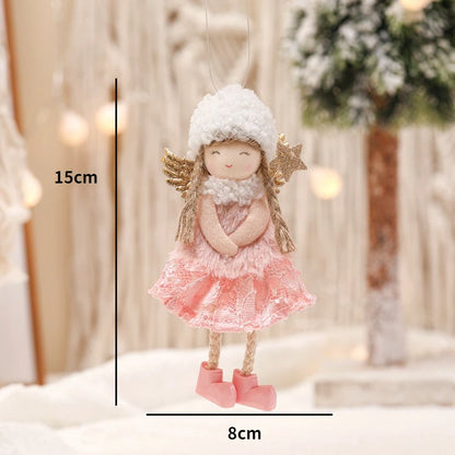 Christmas Angel Girl Plush Doll Oranments Xmas