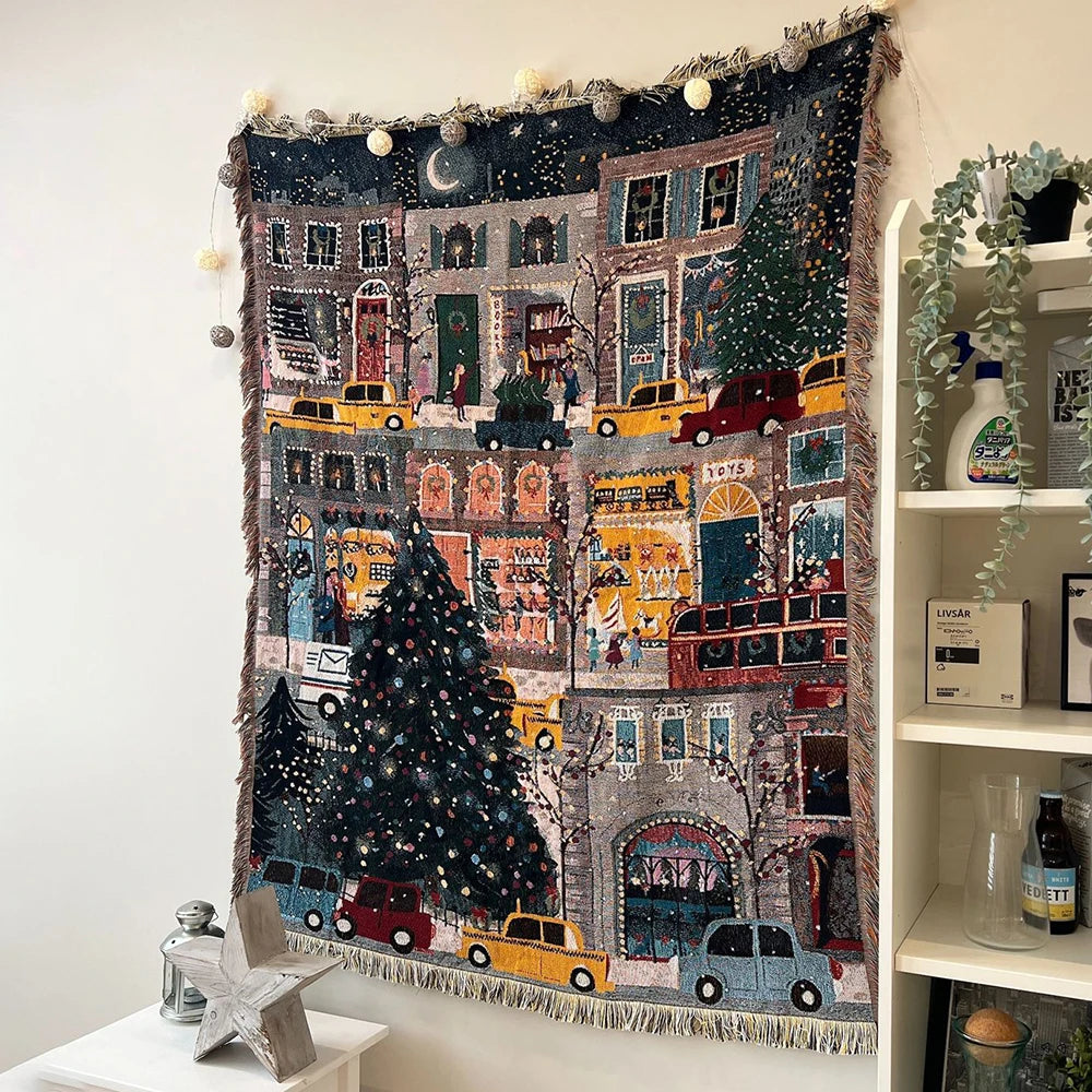 Vintage Style Christmas Throw Blankets