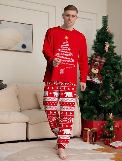 Christmas Family Pajamas Set Red Christmas Tree Pjs