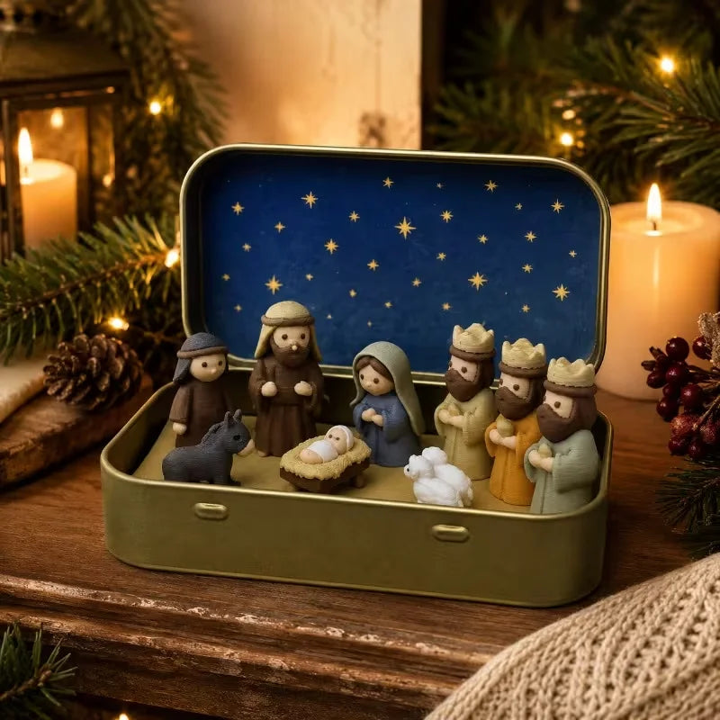 Pocket-sized Nativity scene