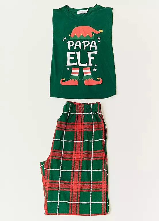 Christmas Elf Print Family Matching Pajamas