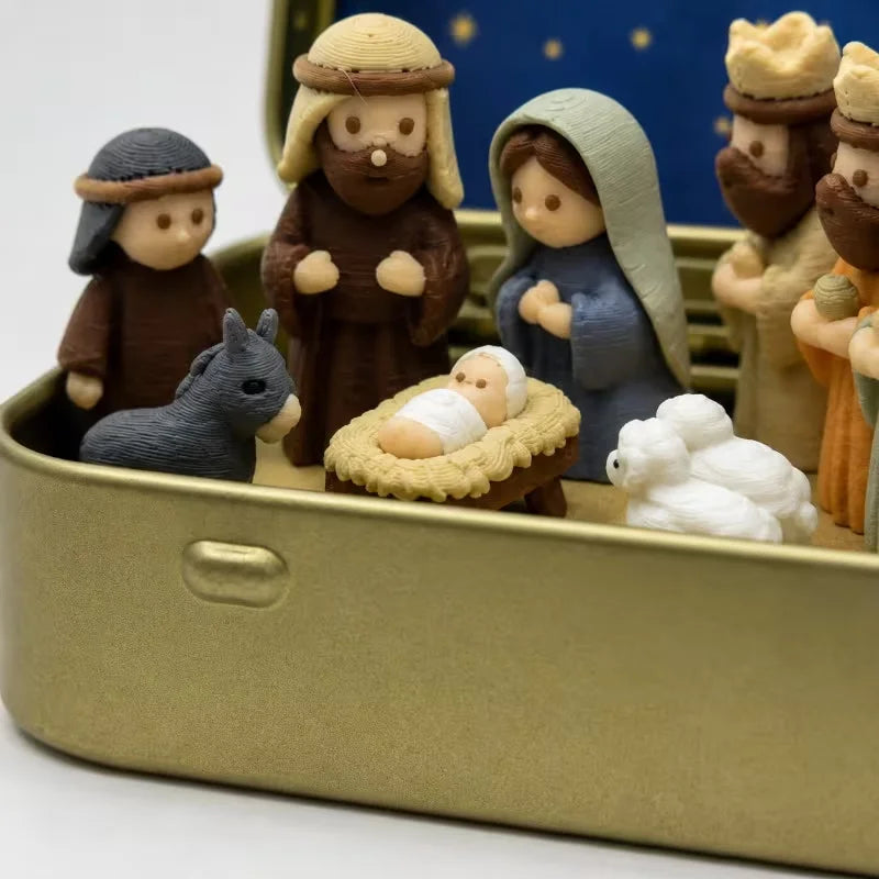 Pocket-sized Nativity scene