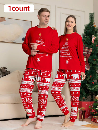 Christmas Family Pajamas Set Red Christmas Tree Pjs