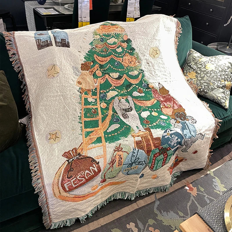 Vintage Style Christmas Throw Blankets