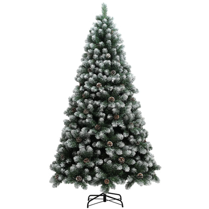 7ft Artificial Pine Christmas Tree with Pinecones