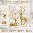 2Pcs Gold Colour Reindeer Figurines