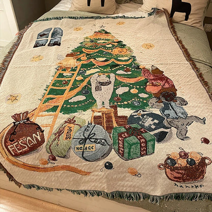 Vintage Style Christmas Throw Blankets