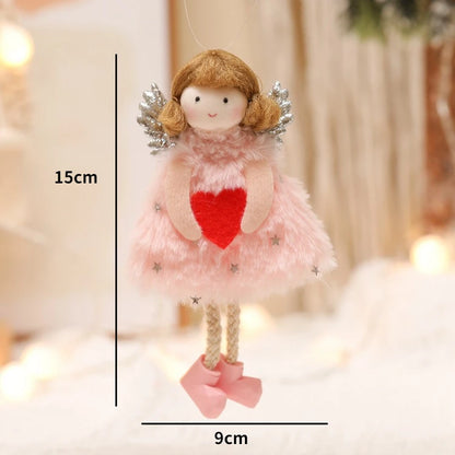 Christmas Angel Girl Plush Doll Oranments Xmas