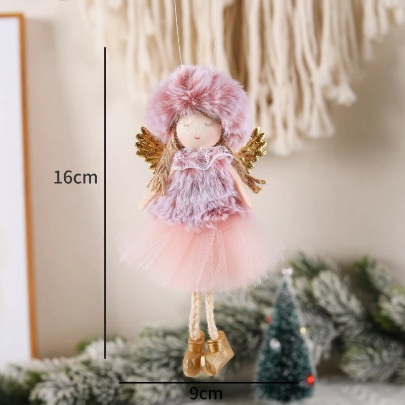 Christmas Angel Girl Plush Doll Oranments Xmas