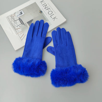 Womens Faux Fur Warm Winter Gloves