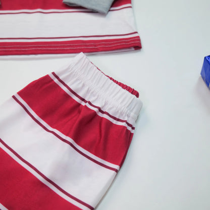 Striped Christmas Print Matching Family Pajamas