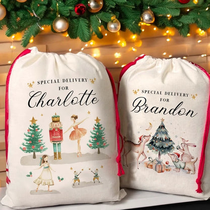 Nutcracker Ballerina Reindeer Gift Bag for Kids