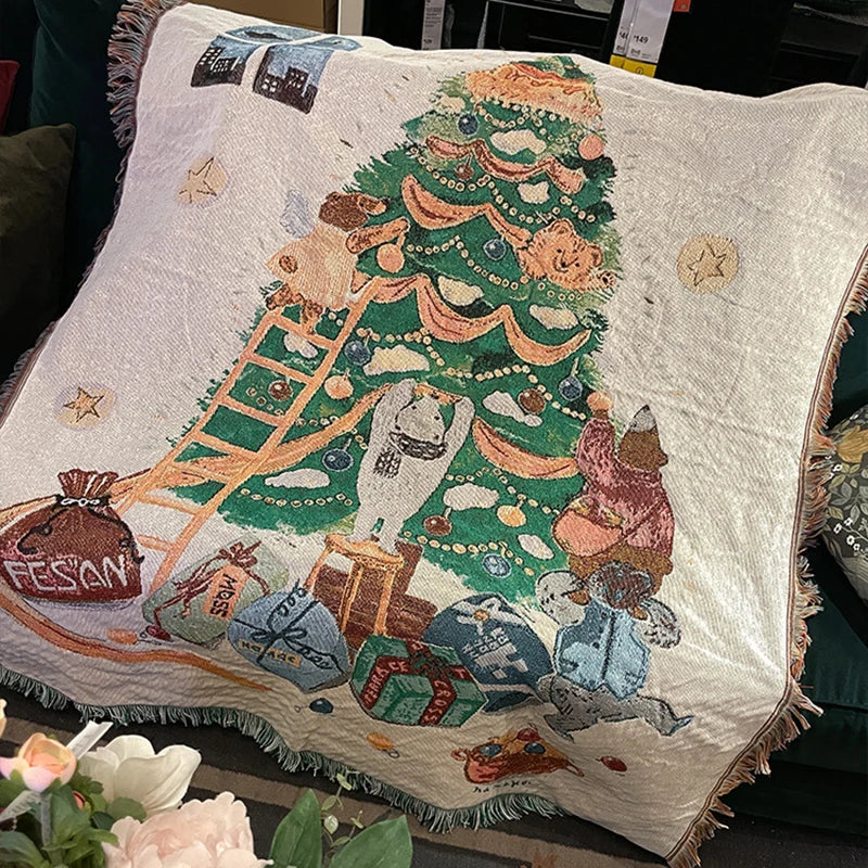 Vintage Style Christmas Throw Blankets
