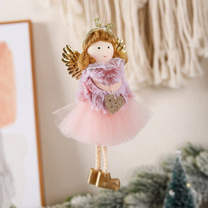 Christmas Angel Girl Plush Doll Oranments Xmas