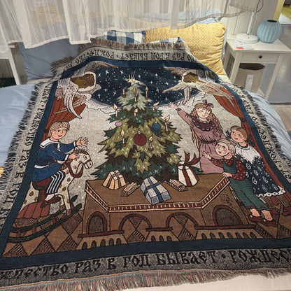 Vintage Style Christmas Throw Blankets