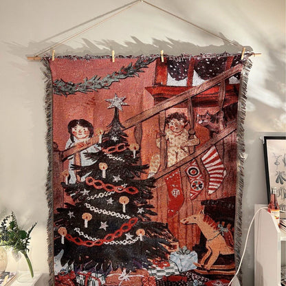 Vintage Style Christmas Throw Blankets
