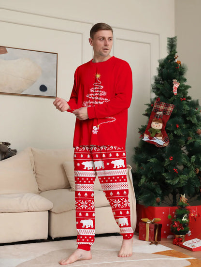 Christmas Family Pajamas Set Red Christmas Tree Pjs