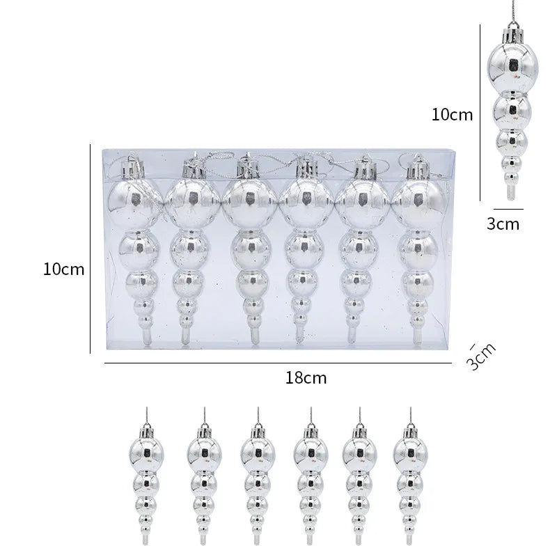 Silver Christmas Tree Drop Pendants