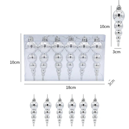 Silver Christmas Tree Drop Pendants