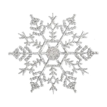 Silver glittery snowflake on a white background