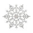 Silver glittery snowflake on a white background