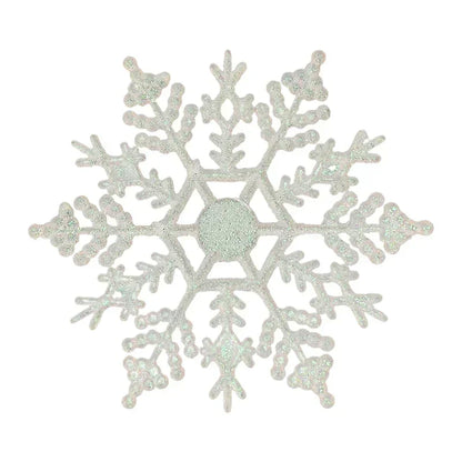 Silver glittery snowflake on a white background